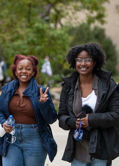 Students walking